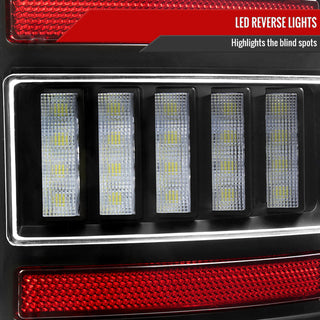 Spec D LED Bar Tail Lights (Matte Black / White LED): Dodge Ram 2007 - 2009