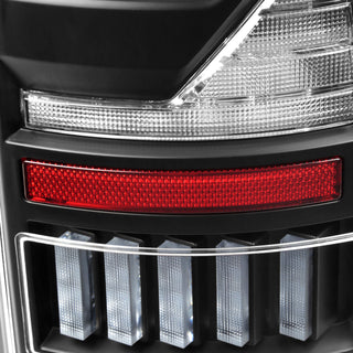 Spec D LED Bar Tail Lights (Matte Black / White LED): Dodge Ram 2007 - 2009