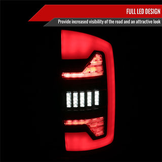 Spec D LED Bar Tail Lights (Matte Black / Red LED): Dodge Ram 2007 - 2009