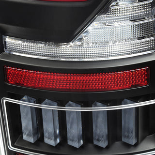Spec D LED Bar Tail Lights (Matte Black / Red LED): Dodge Ram 2007 - 2009