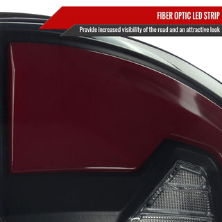 Spec D LED Bar Tail Lights (Smoke / Red LED): Dodge Ram 2007 - 2009