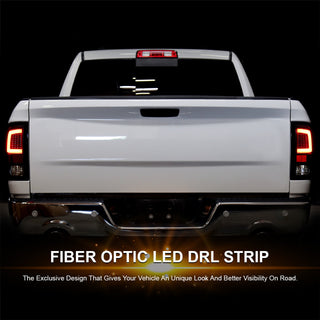Spec D LED Tail Lights (Glossy Black w/ Red LED Bar): Dodge Ram 2009 - 2018