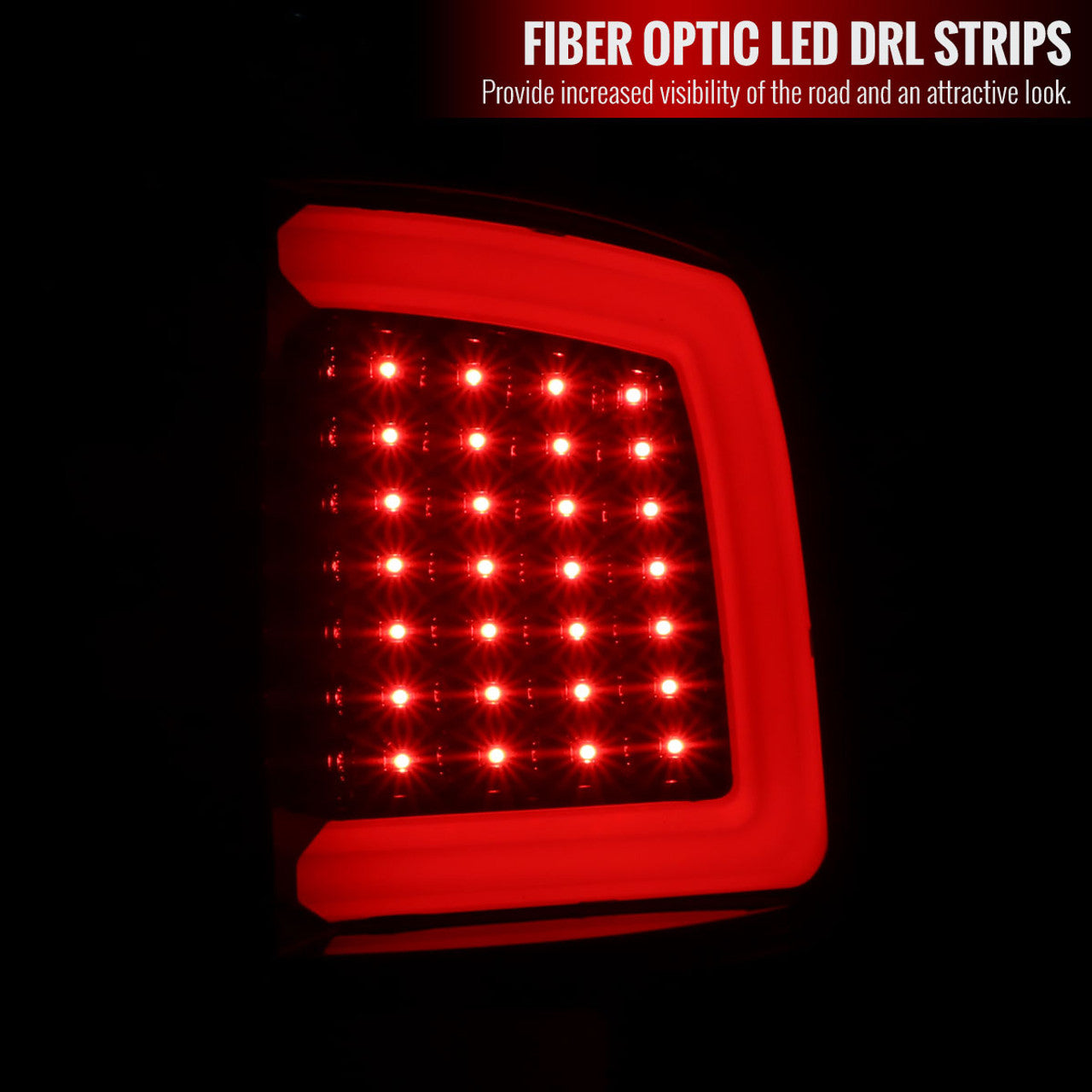 Spec D LED Tail Lights (Dark Smoke w/ White LED Bar): Dodge Ram 2009 - 2018