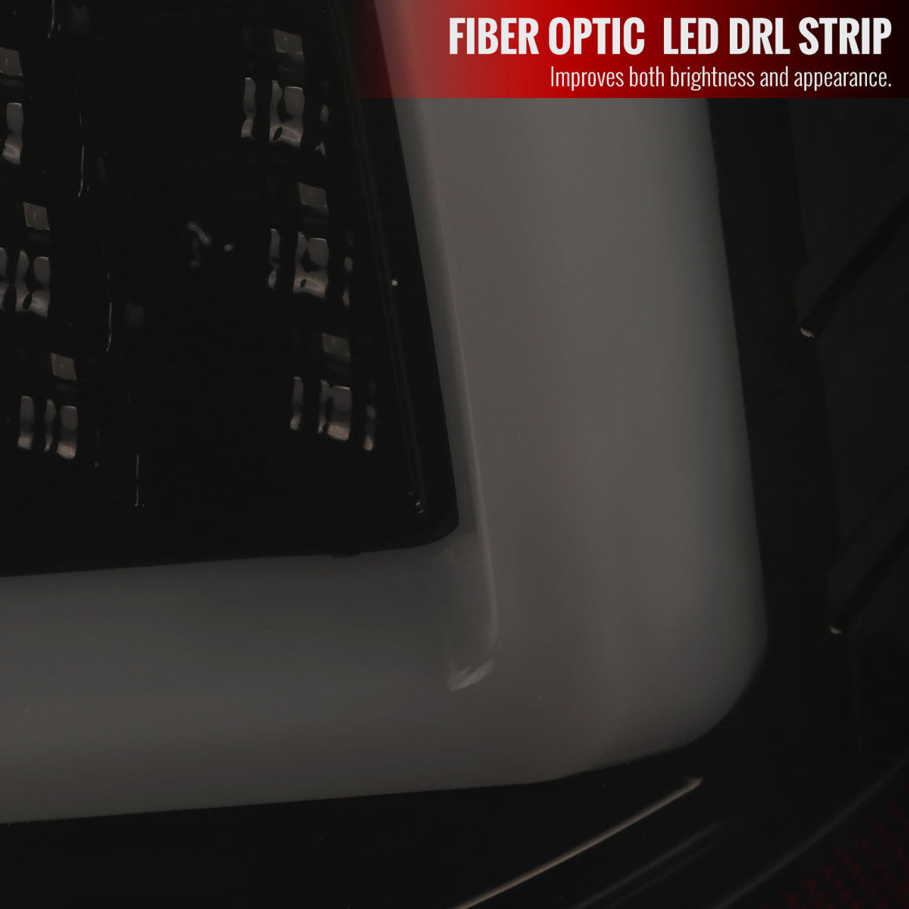 Spec D LED Tail Lights (Dark Smoke w/ White LED Bar): Dodge Ram 2009 - 2018