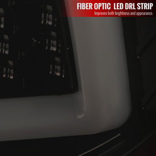 Spec D LED Tail Lights (Dark Smoke w/ White LED Bar): Dodge Ram 2009 - 2018