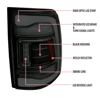 Spec D LED Tail Lights (Dark Smoke): Dodge Ram 2009 - 2018
