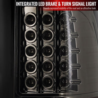 Spec D LED Tail Lights Glossy Black Smoked Lens: Fits Ram 1500 / 2500 / 3500 2009-2022