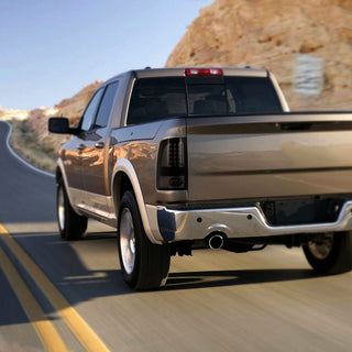 Spec D LED Tail Lights Glossy Black Smoked Lens: Fits Ram 1500 / 2500 / 3500 2009-2022