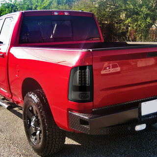 Spec D LED Tail Lights Glossy Black Smoked Lens: Fits Ram 1500 / 2500 / 3500 2009-2022