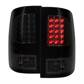 Spec D LED Tail Lights Glossy Black Smoked Lens: Fits Ram 1500 / 2500 / 3500 2009-2022