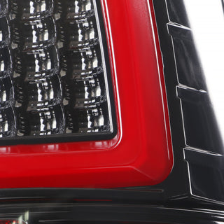 Spec D LED Tail Lights (Glossy Black w/ Red LED Bar): Dodge Ram 2009 - 2018