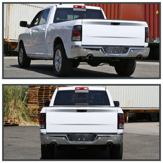 Spec D LED Tail Lights (Glossy Black w/ Red LED Bar): Dodge Ram 2009 - 2018