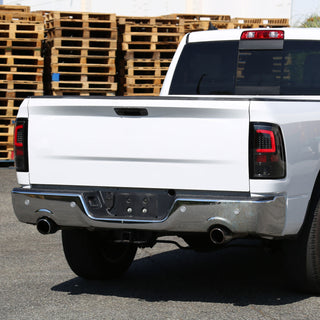 Spec D LED Tail Lights (Glossy Black w/ White LED Bar): Dodge Ram 2009 - 2018