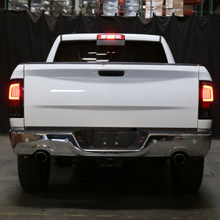 Spec D LED Tail Lights (Glossy Black w/ White LED Bar): Dodge Ram 2009 - 2018