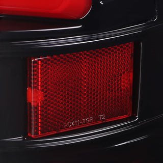 Spec D LED Tail Lights (Glossy Black w/ White LED Bar): Dodge Ram 2009 - 2018