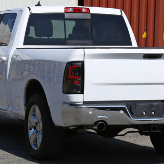 Spec D LED Tail Lights (Glossy Black w/ White LED Bar): Dodge Ram 2009 - 2018