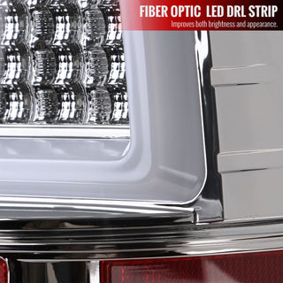 Spec D LED Tail Lights (Chrome w/ White LED Bar): Dodge Ram 2009 - 2018