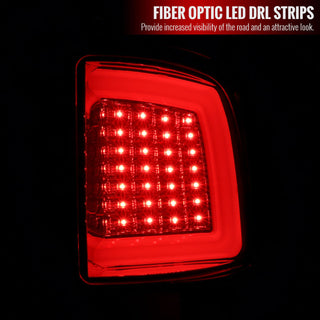 Spec D LED Tail Lights (Smoke w/ White LED Bar): Dodge Ram 2009 - 2018