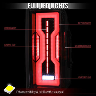 Spec D Full LED Tail Lights Jet Black: Fits Dodge RAM 1500/2500/3500 2009-2022 w/ Clear Lens