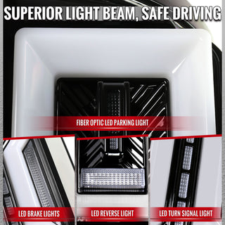 Spec D Full LED Tail Lights Jet Black: Fits Dodge RAM 1500/2500/3500 2009-2022 w/ Clear Lens