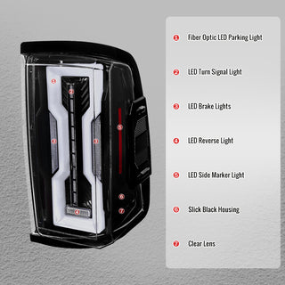 Spec D Full LED Tail Lights Jet Black: Fits Dodge RAM 1500/2500/3500 2009-2022 w/ Clear Lens