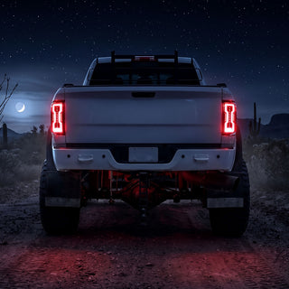 Spec D Full LED Tail Lights Jet Black: Fits Dodge RAM 1500/2500/3500 2009-2022 w/ Clear Lens