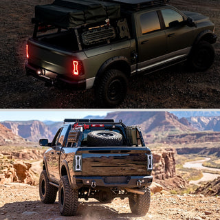 Spec D Full LED Tail Lights Jet Black: Fits Dodge RAM 1500/2500/3500 2009-2022 w/ Clear Lens