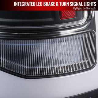 Spec D LED Tail Lights (Matte Black w/ White LED Bar): Dodge Ram 2009 - 2018
