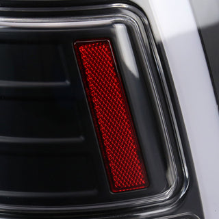 Spec D LED Tail Lights (Matte Black w/ White LED Bar): Dodge Ram 2009 - 2018