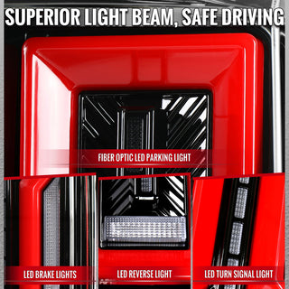 Spec D Full LED Tail Lights (Jet Black/Clear): Fits Dodge Ram 1500/1500 Classic/2500 2009-2022