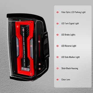Spec D Full LED Tail Lights (Jet Black/Clear): Fits Dodge Ram 1500/1500 Classic/2500 2009-2022