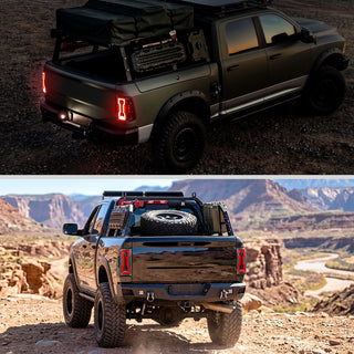 Spec D Full LED Tail Lights (Jet Black/Clear): Fits Dodge Ram 1500/1500 Classic/2500 2009-2022