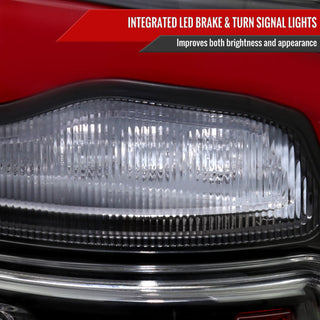 Spec D LED Tail Lights (Matte Black w/ Red LED Bar): Dodge Ram 2009 - 2018