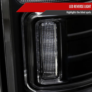 Spec D LED Tail Lights (Matte Black w/ Red LED Bar): Dodge Ram 2009 - 2018