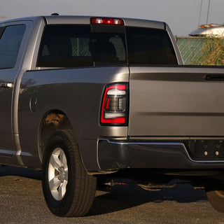 Spec D LED Tail Lights (Matte Black w/ Red LED Bar): Dodge Ram 2009 - 2018