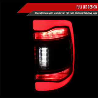 Spec D LED Tail Lights (Red w/ LED Bar): Dodge Ram 2009 - 2018