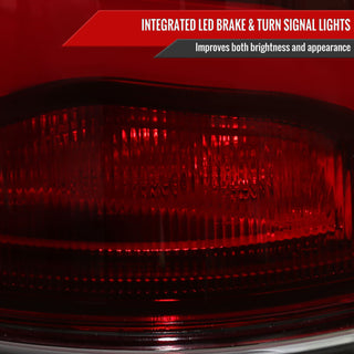 Spec D LED Tail Lights (Red w/ LED Bar): Dodge Ram 2009 - 2018