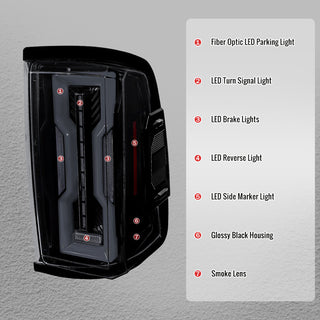 Spec D Full LED Tail Lights Glossy Black: Fits Dodge RAM 1500/2500/3500 2009-2022 w/ Smoked Lens