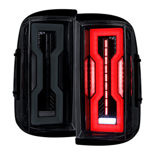 Spec D Full LED Tail Lights Glossy Black: Fits Dodge RAM 1500/2500/3500 2009-2022 w/ Smoked Lens