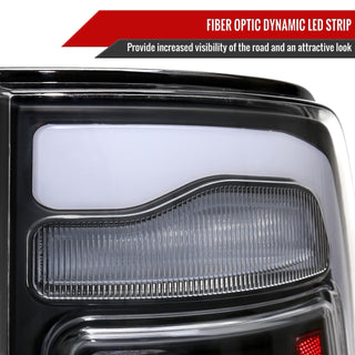Spec D LED Tail Lights (Black, White LED w/ Sequential Turn Signal): Ram 2013 - 2018