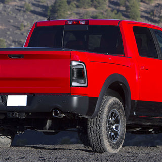 Spec D LED Tail Lights (Black, White LED w/ Sequential Turn Signal): Ram 2013 - 2018