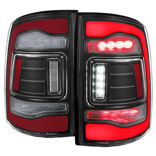 Spec D LED Tail Lights (Black, Red LED w/ Sequential Turn Signal): Ram 2013 - 2018