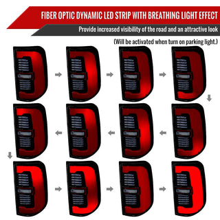 Spec D Sequential LED Strip Tail Light Jet Black: Ram 1500 2019-2024 3.6L/5.7L
