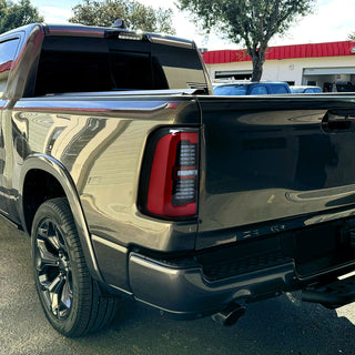 Spec D Sequential LED Strip Tail Light Jet Black: Ram 1500 2019-2024 3.6L/5.7L