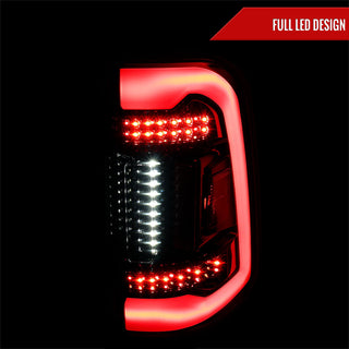 Spec D White LED Bar Tail Lights Glossy Black: Ram 1500 2019-2024 3.6L/5.7L