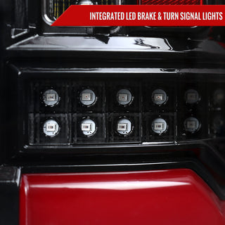Spec D White LED Bar Tail Lights Glossy Black: Ram 1500 2019-2024 3.6L/5.7L