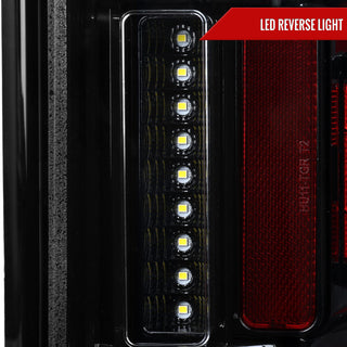 Spec D White LED Bar Tail Lights Glossy Black: Ram 1500 2019-2024 3.6L/5.7L