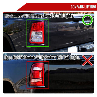Spec D White LED Bar Tail Lights Glossy Black: Ram 1500 2019-2024 3.6L/5.7L