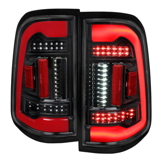 Spec D White LED Bar Tail Lights Glossy Black: Ram 1500 2019-2024 3.6L/5.7L