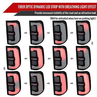 Spec D Sequential LED Tail Light Black Housing: Ram 1500 2019-2024 w/ Clear Lens